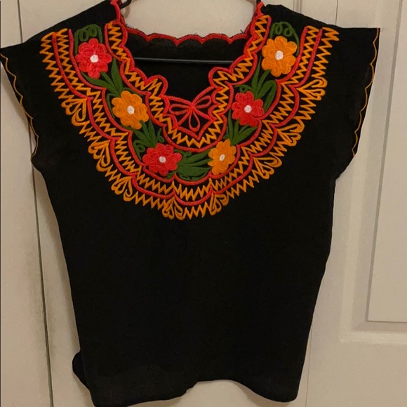 Tops - Authentic Mexican traditional embroidered blouse